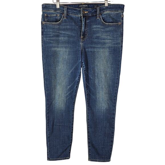 LUCKY BRAND WOMEN'S MID RISE CROP AVA BLUE JEANS SIZE 14/32 - Picture 1 of 13